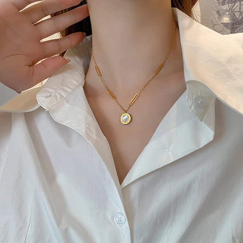 High Quality Stainless Steel Roman Pendant Necklace High Quality Stainless Steel Roman Pendant Necklace